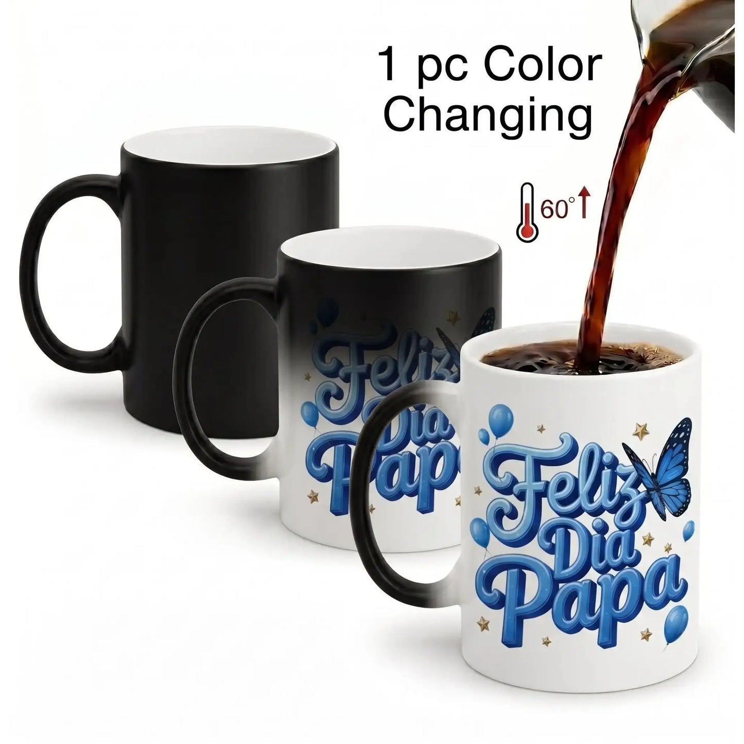 "Feliz Dia Papa" Heat Reveal Mug | Father's Day Gift, 11oz Ceramic