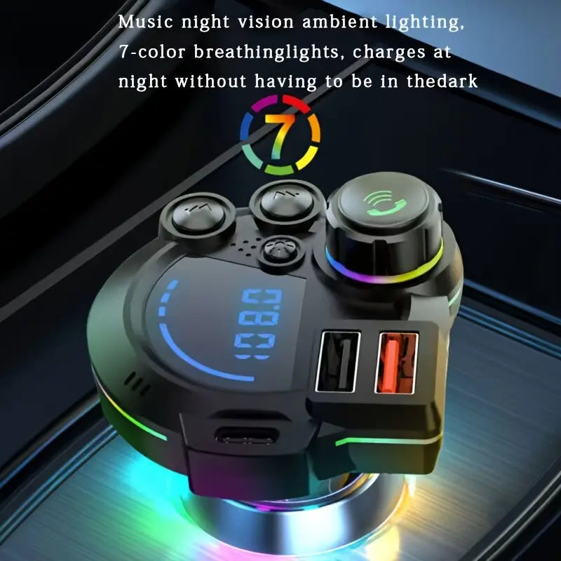 PD 30W Type-C Car Charger & Bluetooth 5.3 FM Transmitter, Wireless MP3 Player with Dual USB Ports