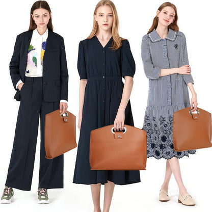Waterproof Leather 14-16In 2PCS Laptop Bag for Women Handbag