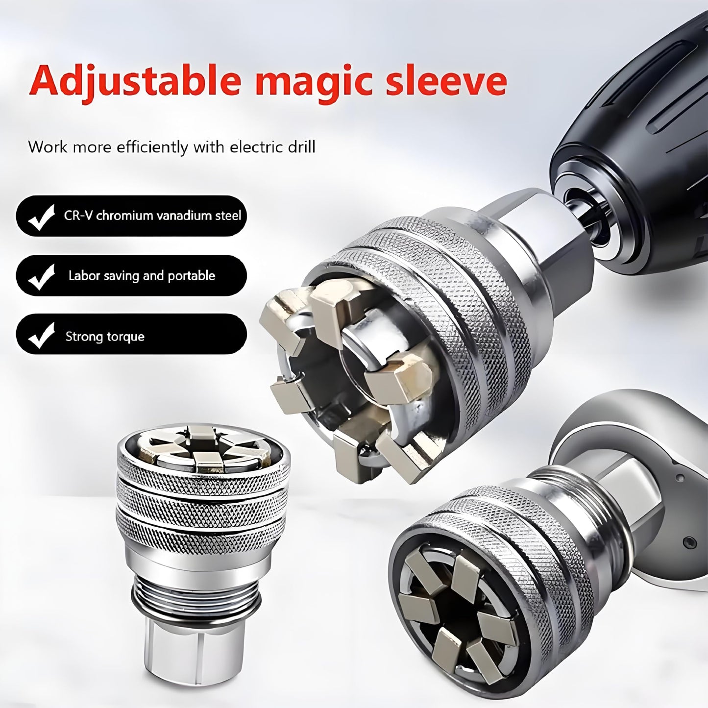 🔧10-19mm Adjustable Universal Socket Wrench