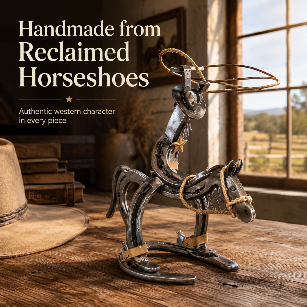 🔥LAST SALE 49% OFF-✨Handcrafted Cowboy Iron Pony Ornament